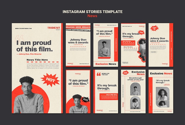 Plantilla de diseño de historias de instagram inspirada en tipografía