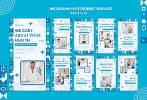 PSD gratuito plantilla de diseño de historias médicas de instagram