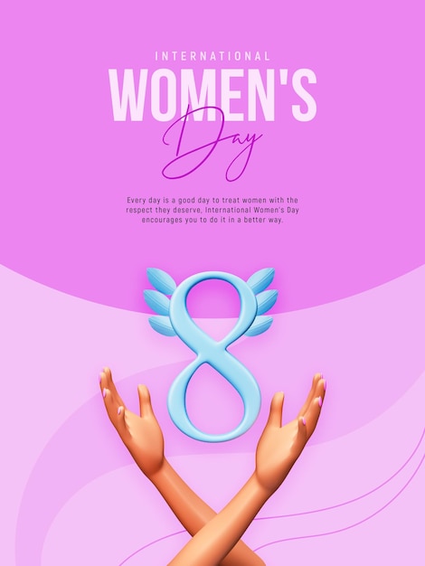 PSD gratuito plantilla de diseño de historias de redes sociales del día internacional de la mujer
