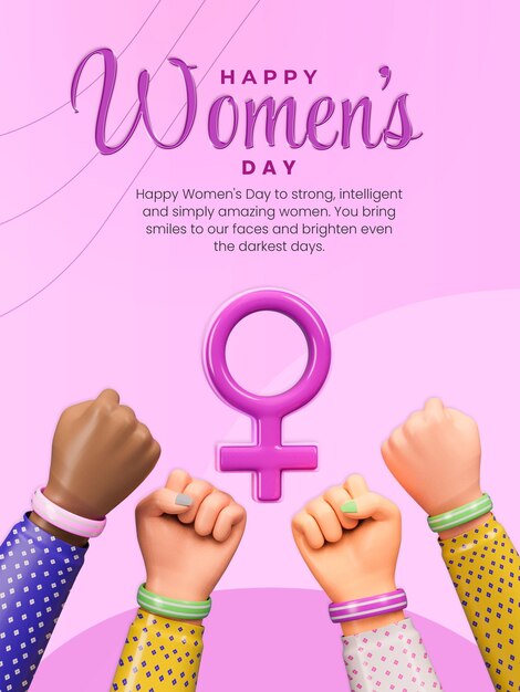 Plantilla de diseño de historias de redes sociales del día de la mujer feliz