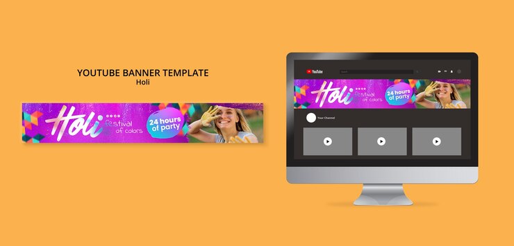 PSD gratuito plantilla de diseño holi degradado