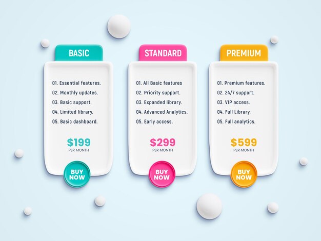 plantilla de diseño de infografías creativas de listas de precios