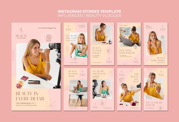 PSD gratuito plantilla de diseño de instagram de influencer minimalista