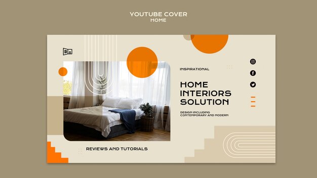 Plantilla de diseño de interiores de casa de diseño plano