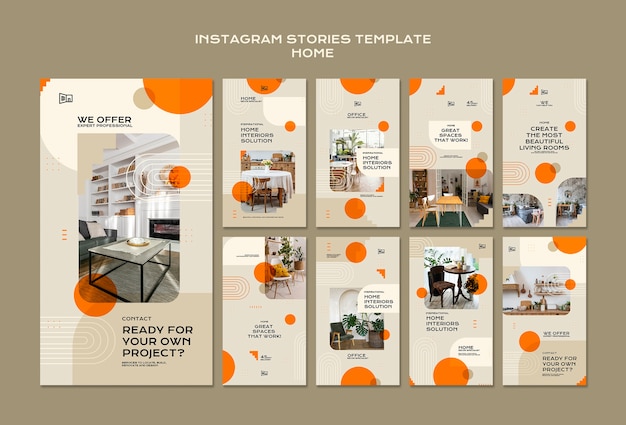 Plantilla de diseño de interiores de casa de diseño plano