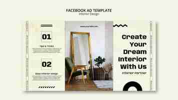 PSD gratuito plantilla de diseño de interiores para facebook