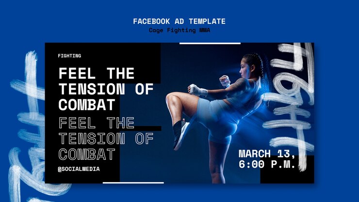 PSD gratuito plantilla de diseño de lucha en jaula mma