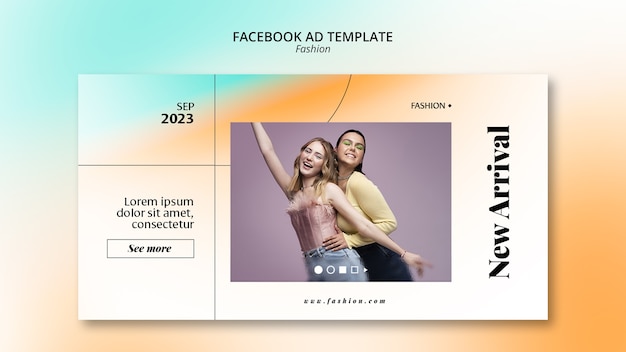 PSD gratuito plantilla de diseño de moda degradado