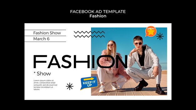 plantilla de diseño de moda plana