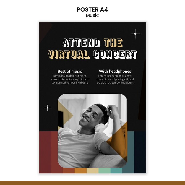 plantilla de diseño de música plana