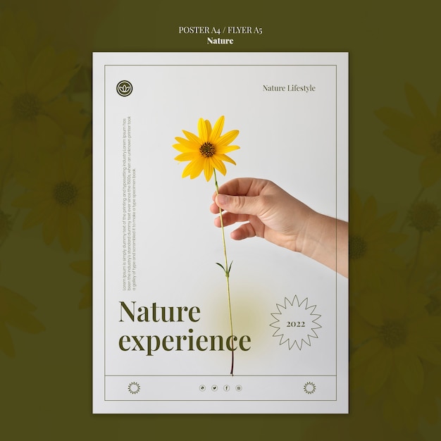 PSD gratuito plantilla de diseño de naturaleza realista