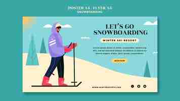 PSD gratuito plantilla de diseño de página de aterrizaje de snowboard