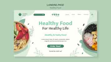 PSD gratuito plantilla de diseño de página de destino de alimentos saludables