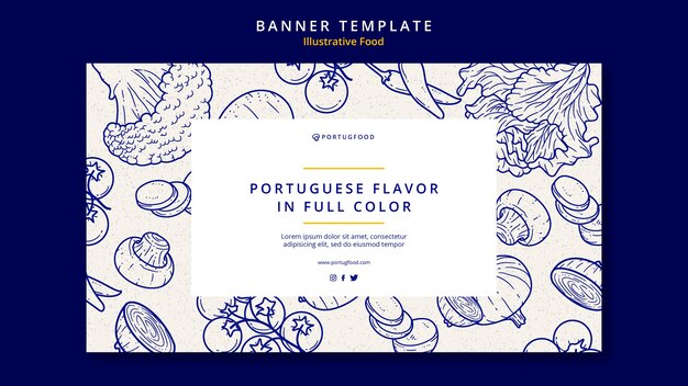 Plantilla de diseño de página de destino de comida ilustrativa