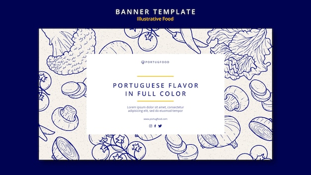Plantilla de diseño de página de destino de comida ilustrativa