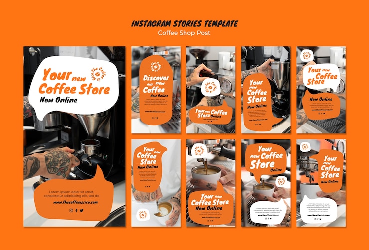 PSD gratuito plantilla de diseño plano de la cafetería