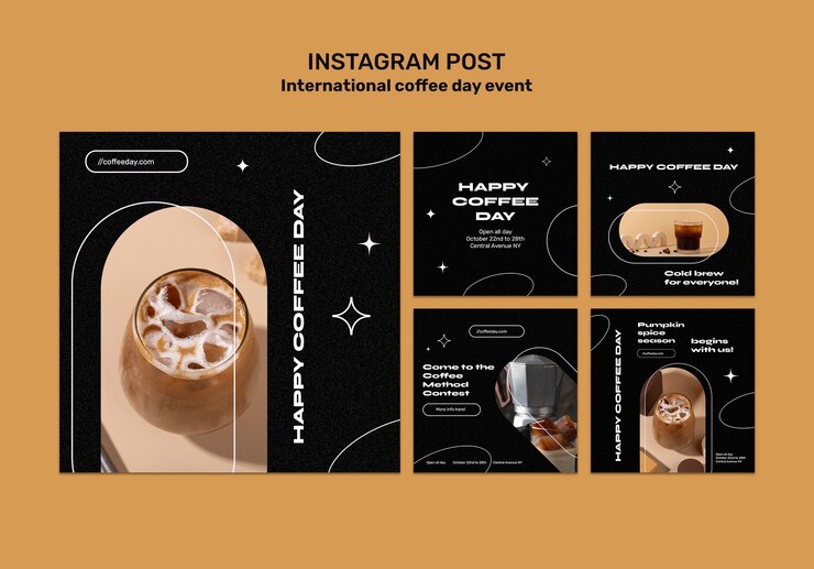 PSD gratuito plantilla de diseño plano de la cafetería