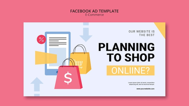 plantilla de diseño plano de comercio electrónico para Facebook