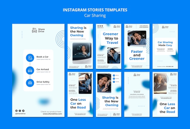 Plantilla de diseño plano para compartir coche