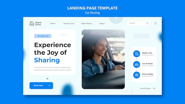 PSD gratuito plantilla de diseño plano para compartir coche
