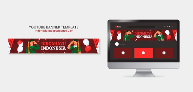 PSD gratuito plantilla de diseño plano del día de la independencia de indonesia