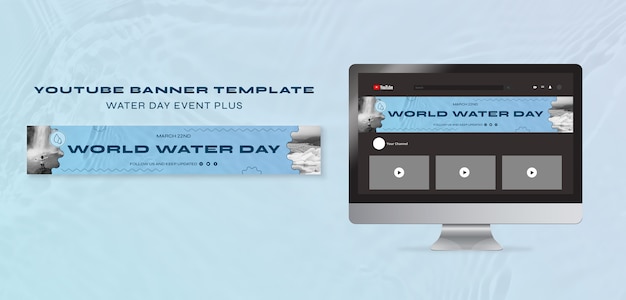 PSD gratuito plantilla de diseño plano del día mundial del agua