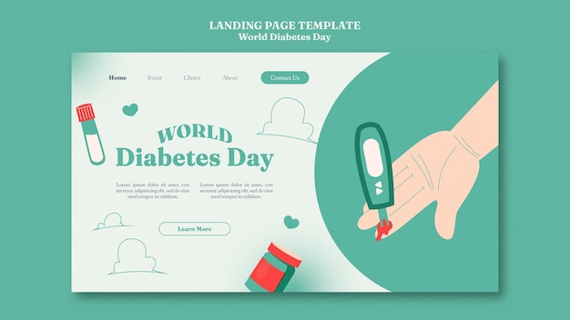 Plantilla de diseño plano del día mundial de la diabetes