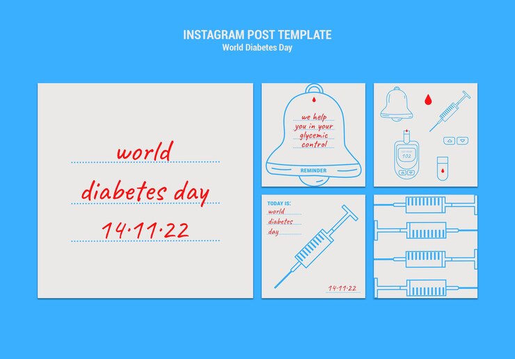 PSD gratuito plantilla de diseño plano del día mundial de la diabetes