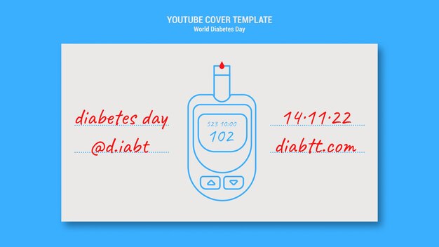 Plantilla de diseño plano del día mundial de la diabetes