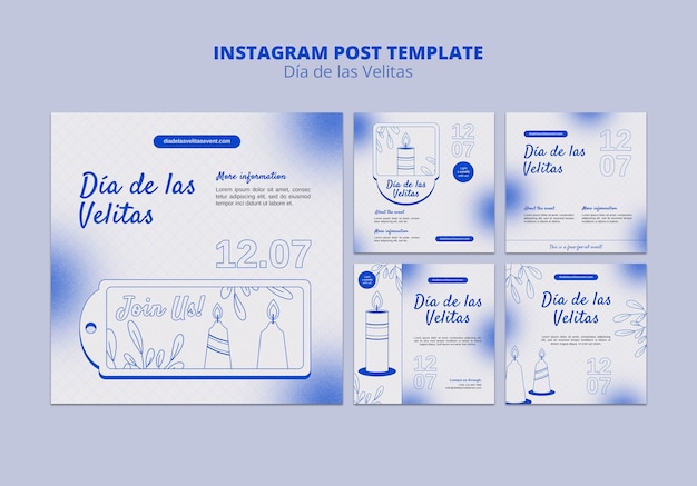 Plantilla de diseño plano dia de la velitas