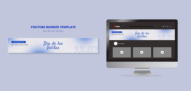 Plantilla de diseño plano dia de la velitas