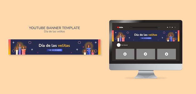 PSD gratuito plantilla de diseño plano dia de la velitas