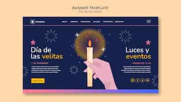 PSD gratuito plantilla de diseño plano dia de la velitas