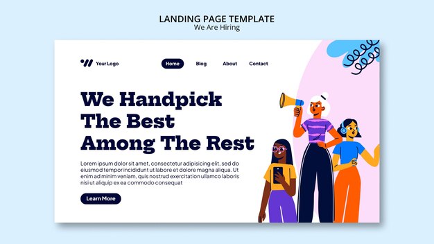 Plantilla de diseño plano estamos contratando