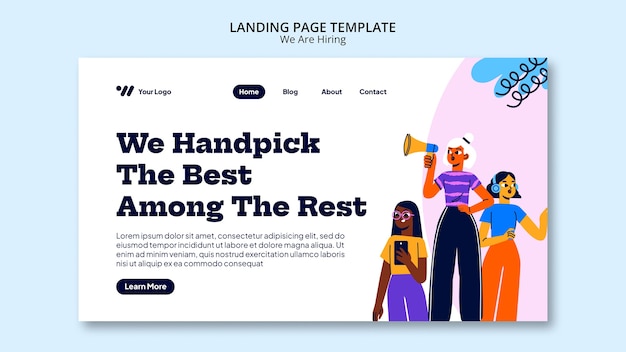 Plantilla de diseño plano estamos contratando