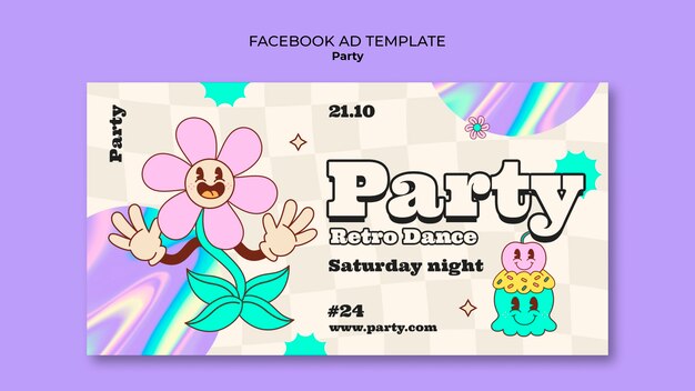 plantilla de diseño plano para eventos de Facebook.