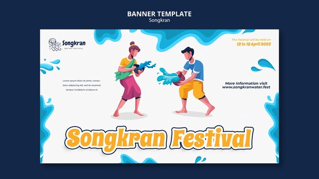 Plantilla de diseño plano songkran