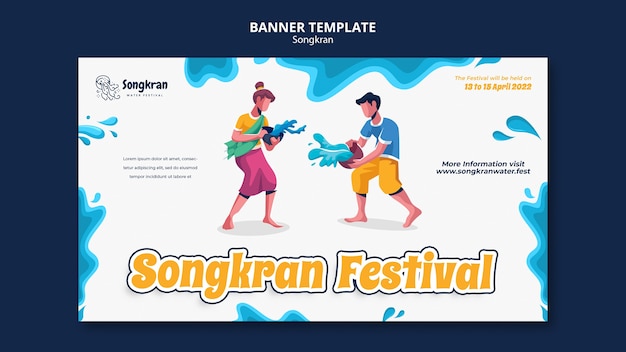 Plantilla de diseño plano songkran