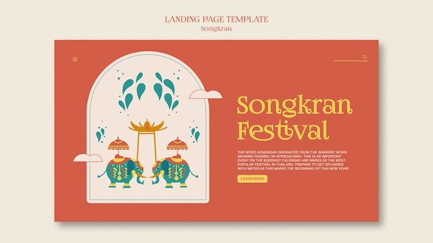 Plantilla de diseño plano songkran