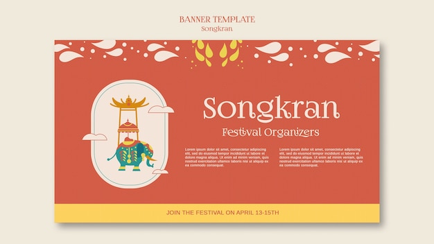 Plantilla de diseño plano songkran