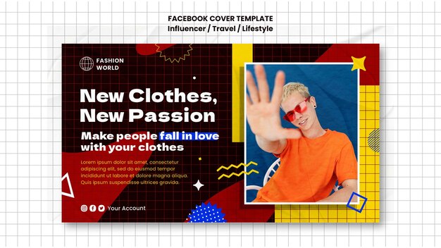 PSD gratuito plantilla de diseño de portada de facebook de influencer