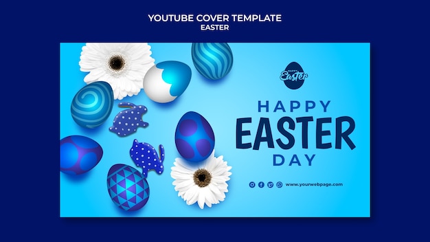 PSD gratuito plantilla de diseño de portada de youtube de pascua