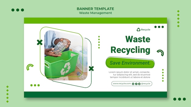 Plantilla de diseño de publicación de banner de gestión de residuos