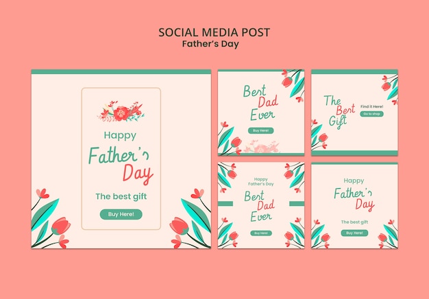 PSD gratuito plantilla de diseño de publicación de instagram del día del padre