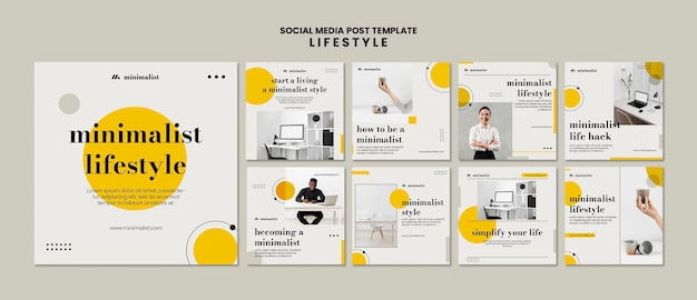 Plantilla de diseño de publicación de instagram de estilo de vida