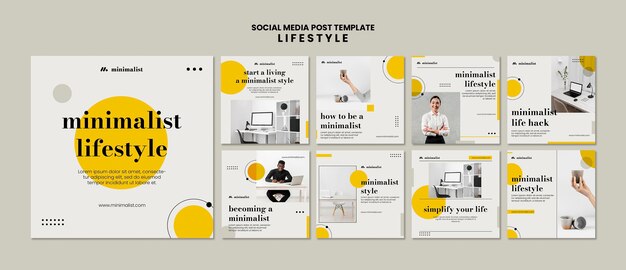 Plantilla de diseño de publicación de instagram de estilo de vida