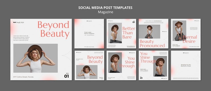 PSD gratuito plantilla de diseño de publicación de instagram de revista minimalista