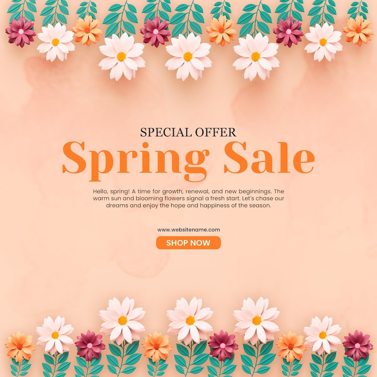 PSD gratuito plantilla de diseño de publicación de redes sociales de oferta especial de venta de primavera