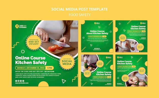 Plantilla de diseño de publicación de redes sociales de seguridad alimentaria