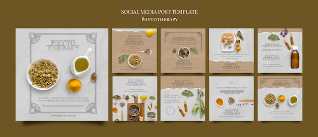 PSD gratuito plantilla de diseño de publicaciones de instagram de fototerapia